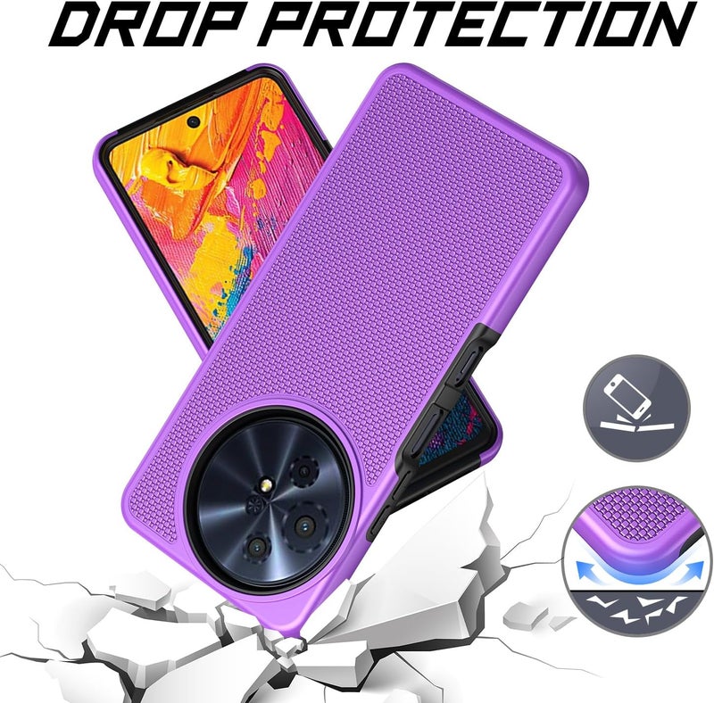 Mocotto for TCL 60 XE NXTPAPER 5G/TCL 50 XL 5G Case with Tempered Glass Screen Protector,Dual Layer Heavy Duty Shockproof Protection (Purple) - Image 4
